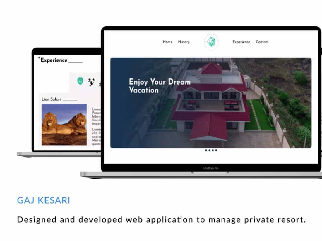 Cover image for A custom web solution for a private resort located in India.  