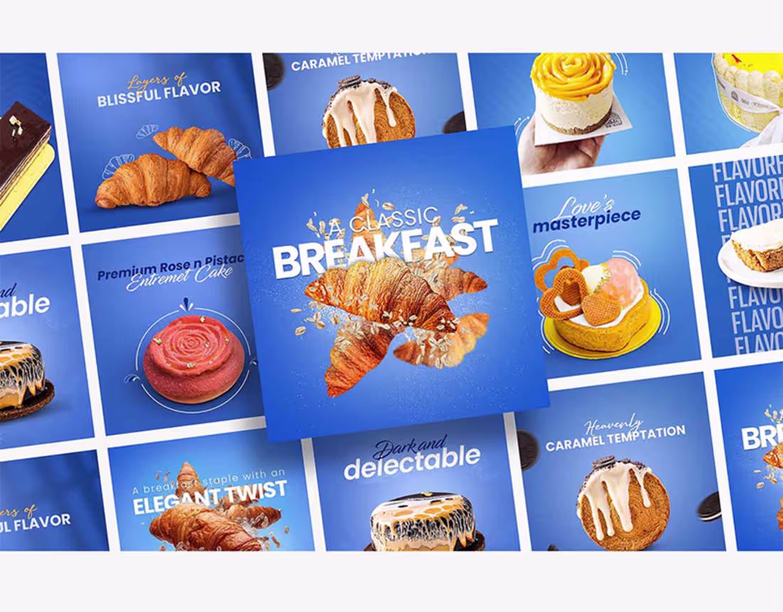 Cover image for Social Media Posts For Bakery Products.