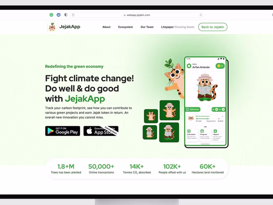 Cover image for Jejak app - Crypto Carbon