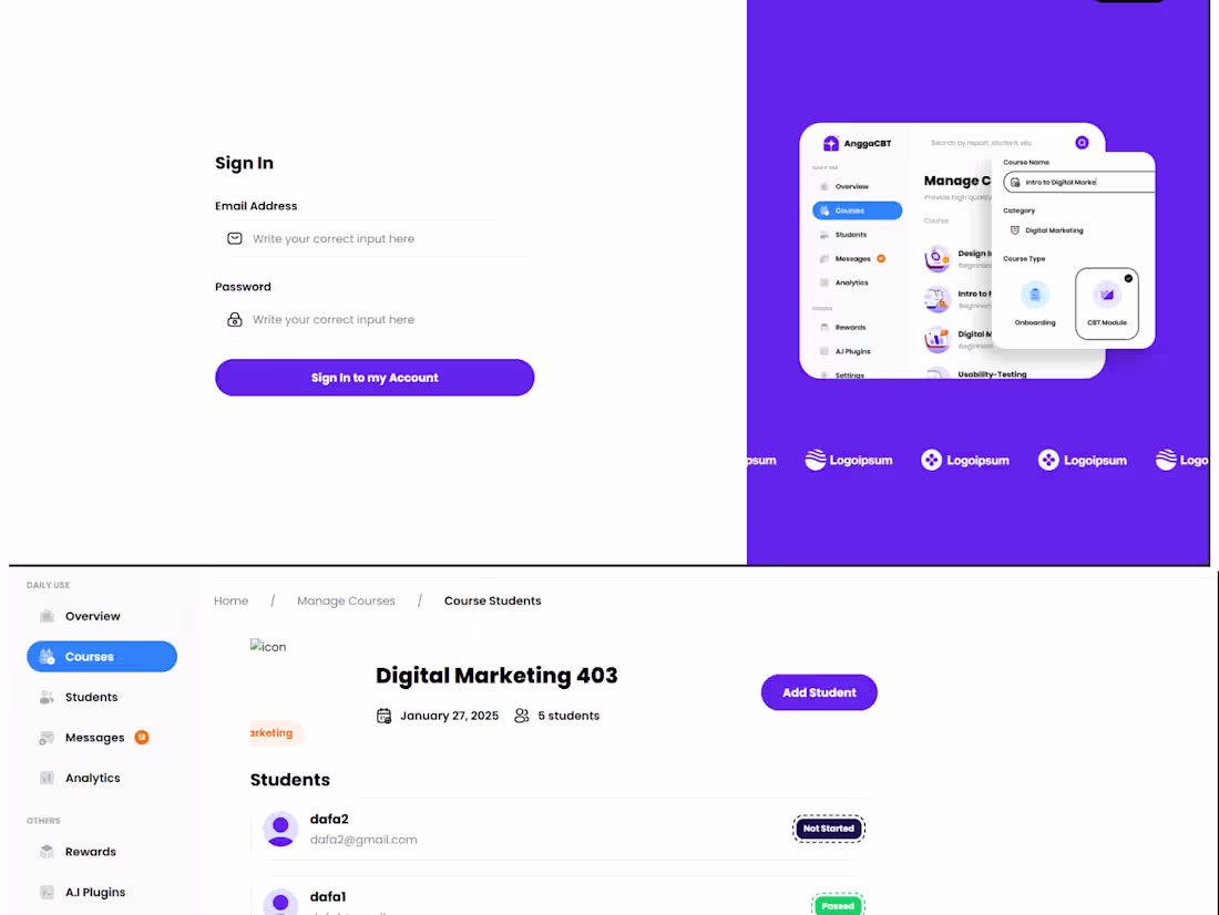 Cover image for CBT (Computer-Based Training) / E-Learning Application