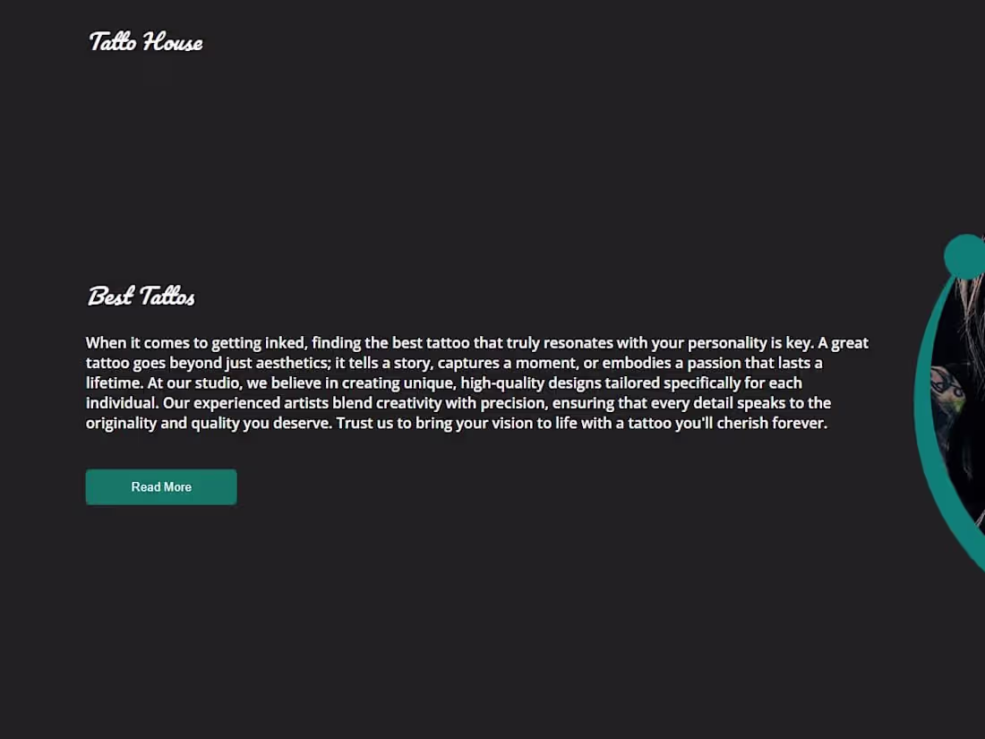 Cover image for Tatto shop website