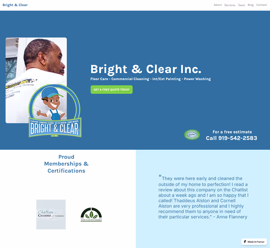Cover image for Bright & Clear Inc. Website Modernization