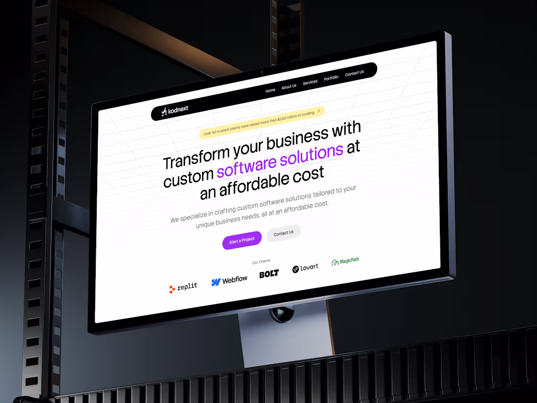 Cover image for Kodnext Agency — One-Page Website Redesign