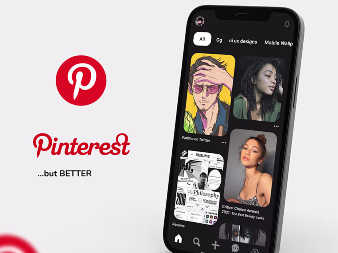 Cover image for Making Pinterest Better for Me on Behance