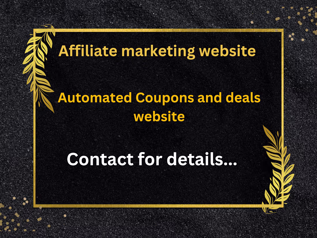 Cover image for Affiliate marketing Automated Coupons and deals website 