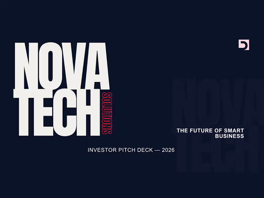 Cover image for NovaTech — Pitch Deck Slide