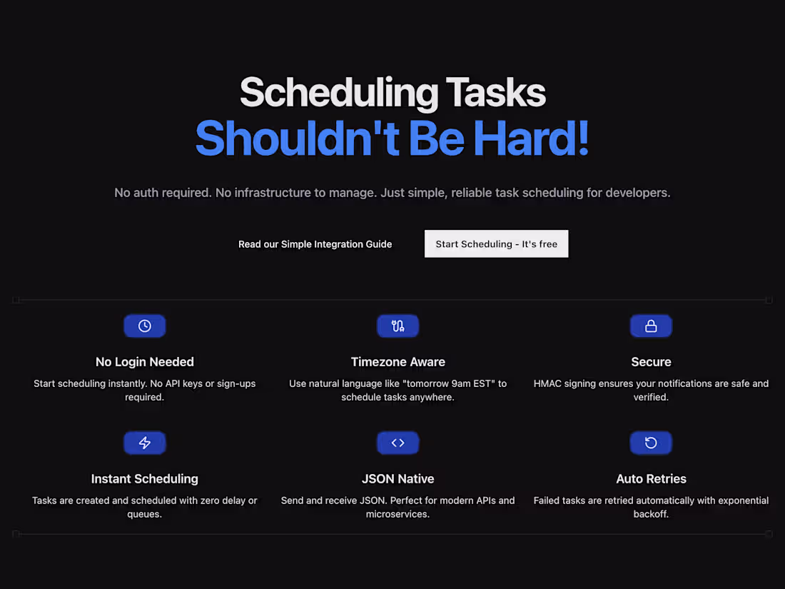 Cover image for Scheduling Tasks Shouldn’t Be Hard!