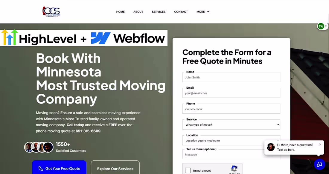 Cover image for Movers Pro - GHL + Webflow Design/Development