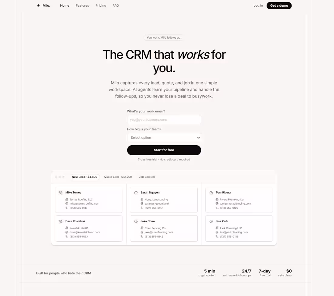 Cover image for My Full Stack CRM usemilo.app
