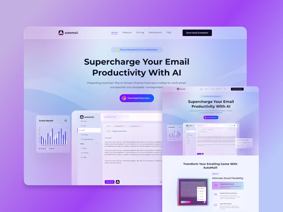 Cover image for Auto-mail Website UI Design
