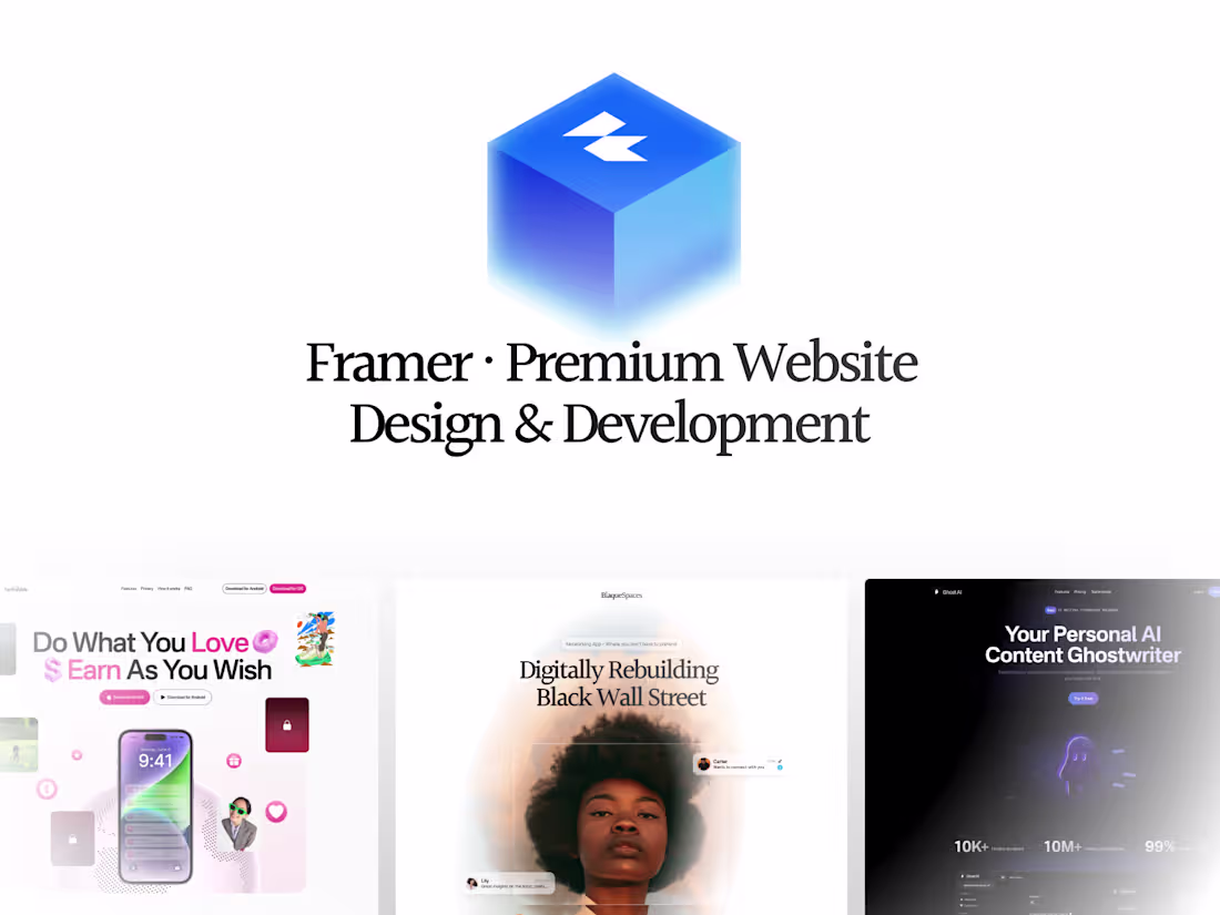 Cover image for Framer · Premium Website Design & Development