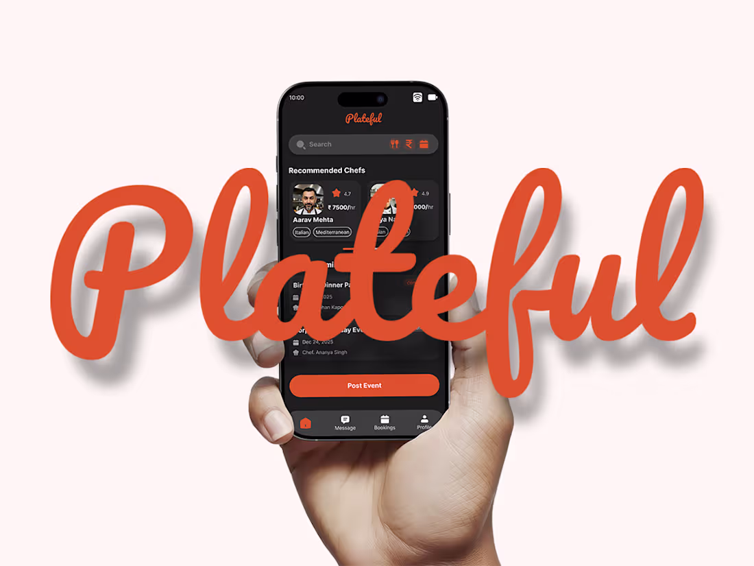 Cover image for PLATEFUL — A Modern App Connecting Event Hosts with Chefs