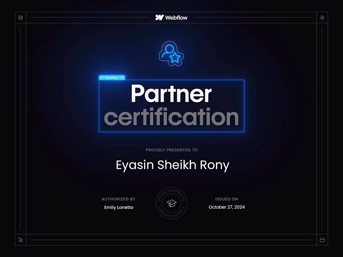 Cover image for Webflow Partner Certificate