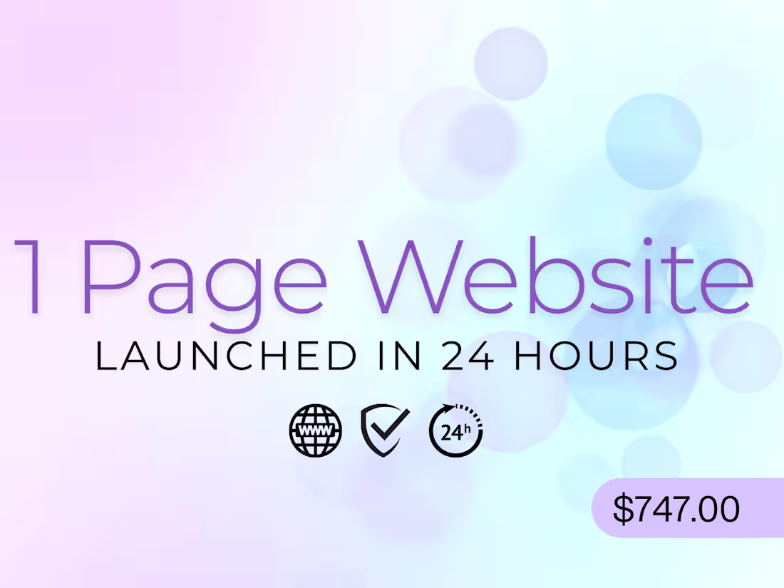 Cover image for 1 Page Website In Only 24 hours!