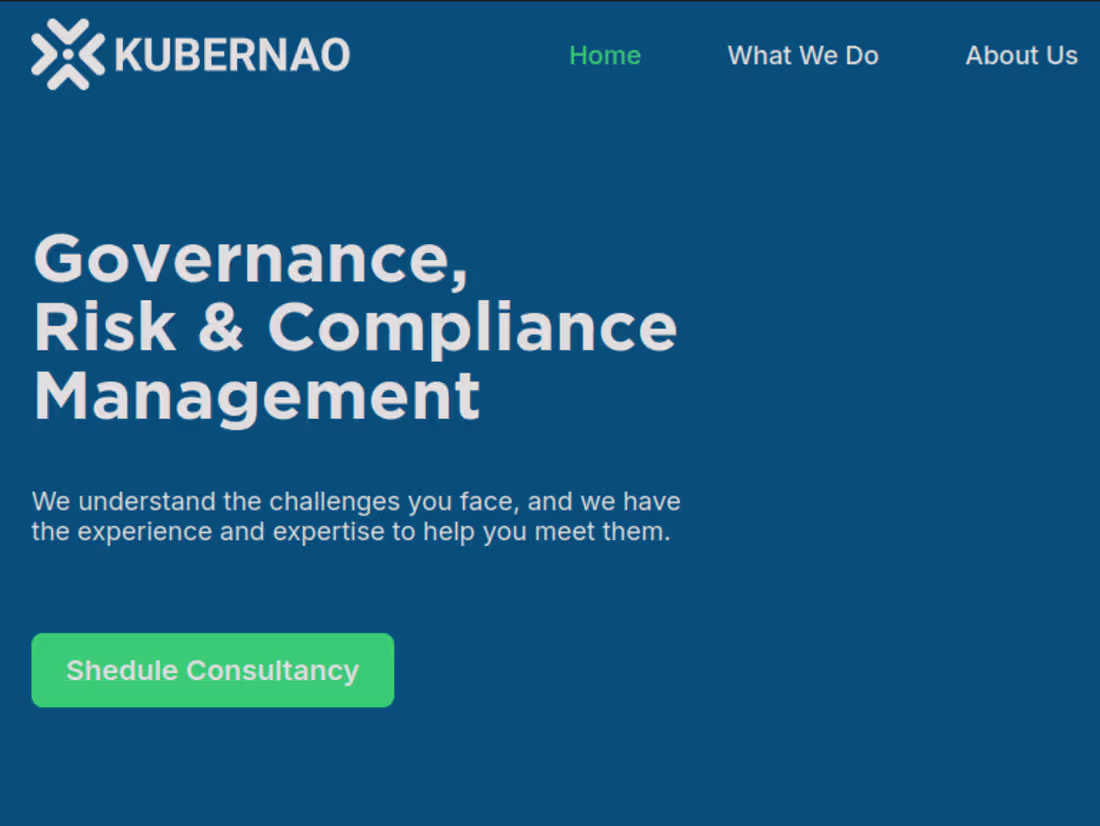 Cover image for Kubernao – Your partner in Governance, Risk and Compliance.