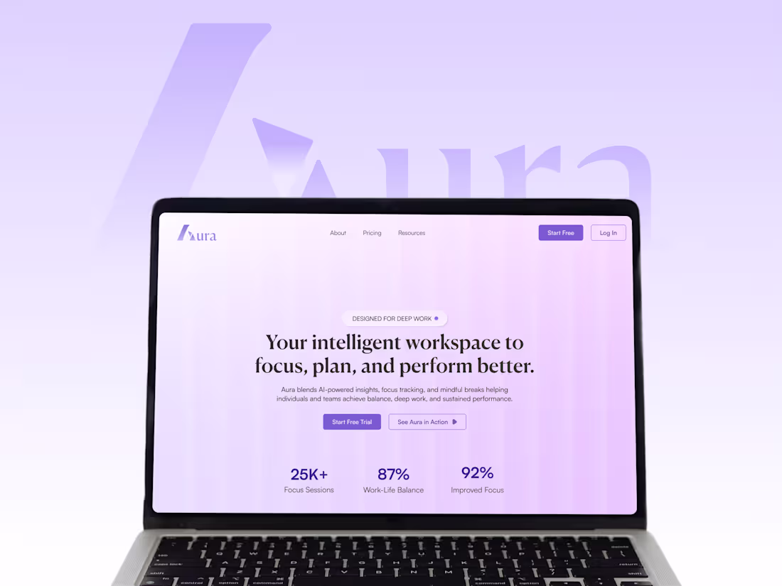 Cover image for Aura | AI-Powered SaaS Workspace for Focus & Well-Being