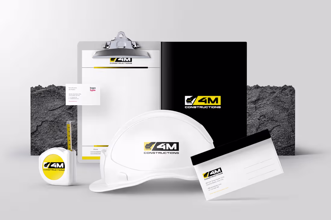 Cover image for Brand Identity Design for 4M Constructions Ltd