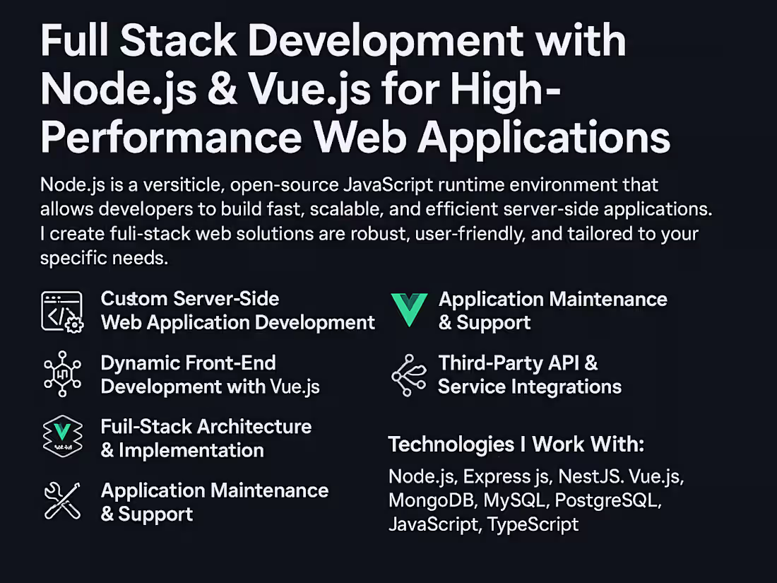 Cover image for Full Stack Development with Node.js & Vue.js