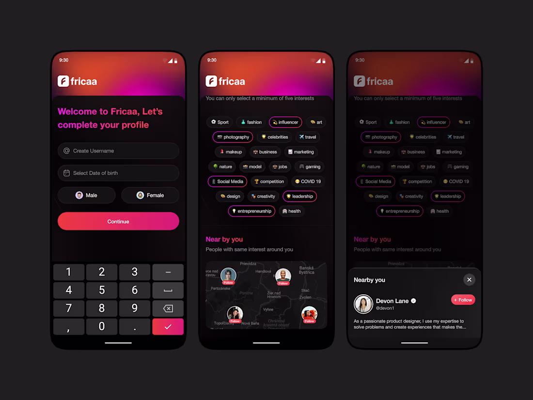 Cover image for User onboarding flow for fricaa
