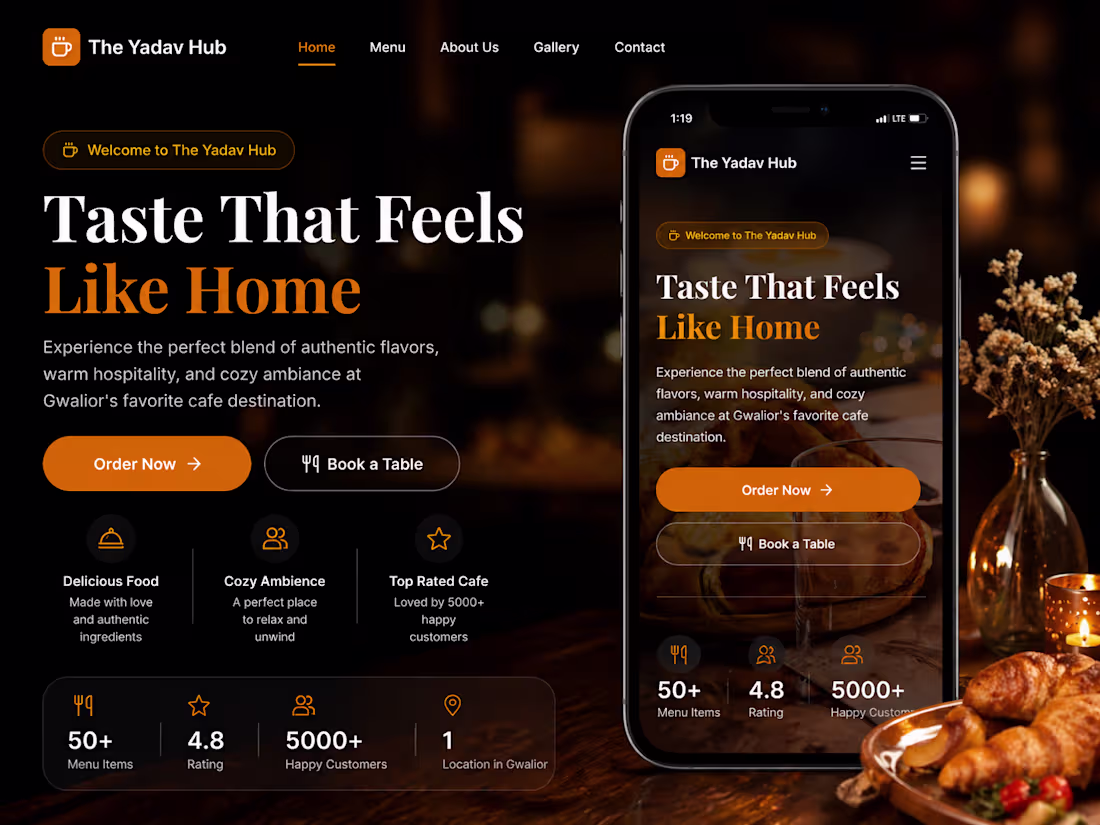 Cover image for Designed a conversion-focused restaurant website