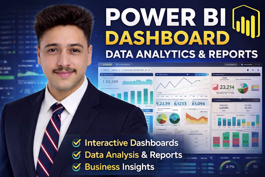 Cover image for I will build a professional Power BI dashboard with insights