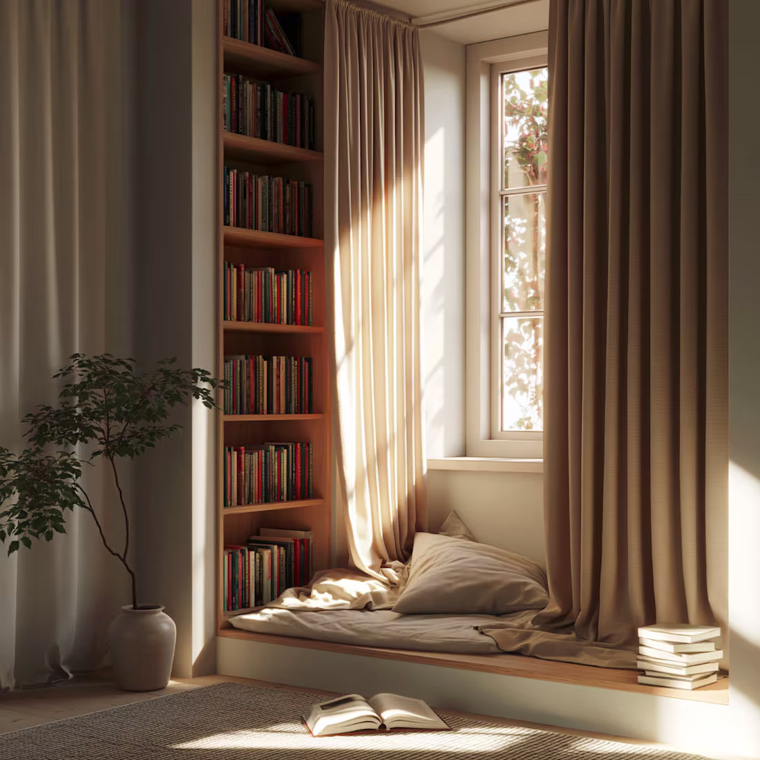 Cover image for Quiet Window Retreat
A soft daybed