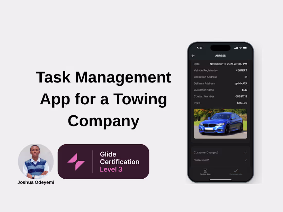 Cover image for Task Management App for Towing Company