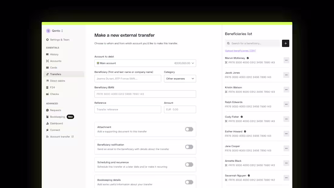 Cover image for Qonto — Transfer form redesign