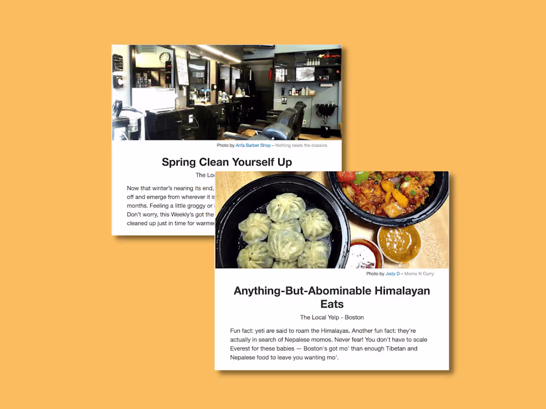 Cover image for Email Newsletters - Yelp