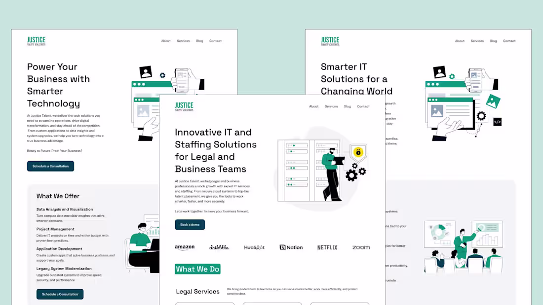 Cover image for Redesign of Legal IT Staffing Agency Website
