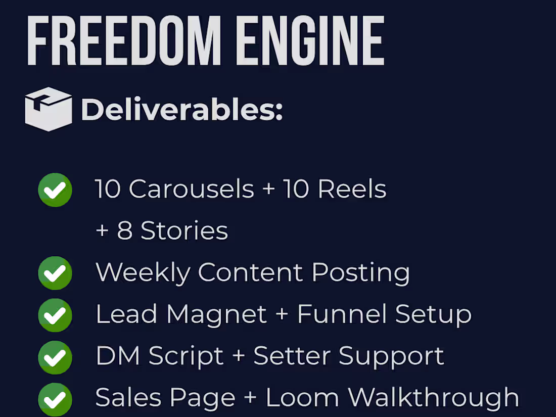 Cover image for Done-for-You IG Growth System: The Freedom Engine⚙️
