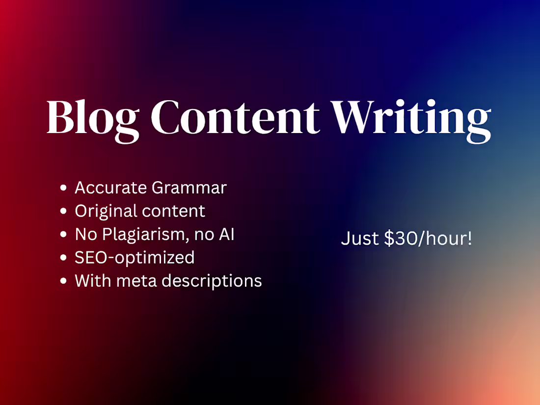 Cover image for SEO Content Writing - Blog Posts, Landing Page Copy, Email copy