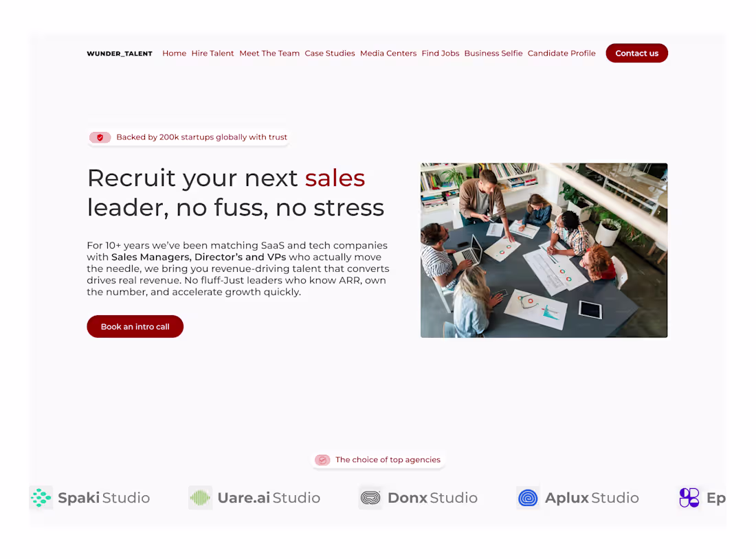 Cover image for A sleek and conversion-focused SaaS hero section for a recru...