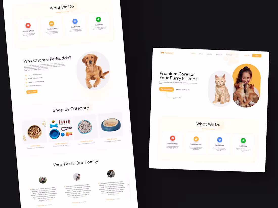 Cover image for 🐾 PetBuddy – Pet Care & Products Landing Page 🐾
