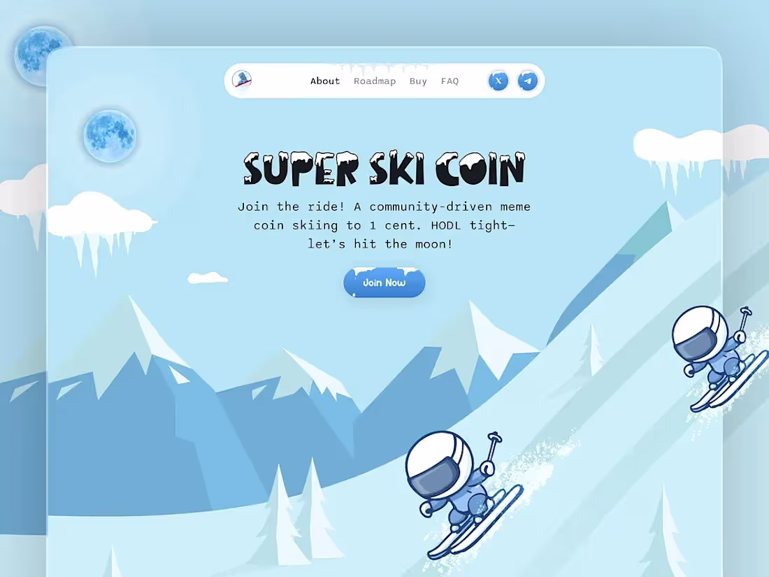 Cover image for Super Ski Coin – Meme Coin Website