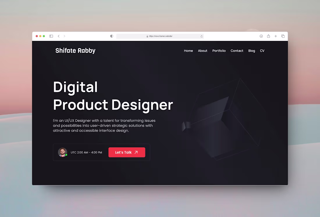 Cover image for Novo - Personal Portfolio Template