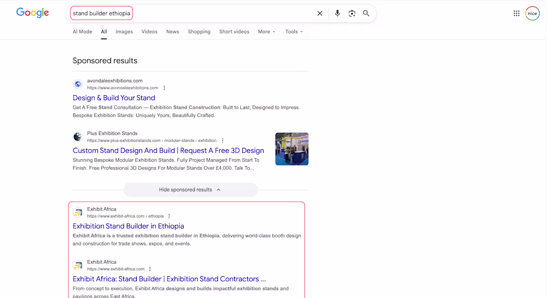 Cover image for “SEO takes years to work.” False. Our client Exhibit Africa ...