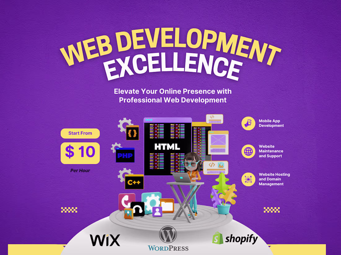 Cover image for Expert Web Developer: Crafting Stunning Wix and Shopify Sites