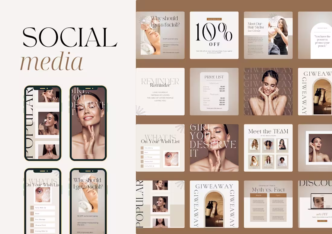 Cover image for Social Media Posts & Stories For Beauty Brand