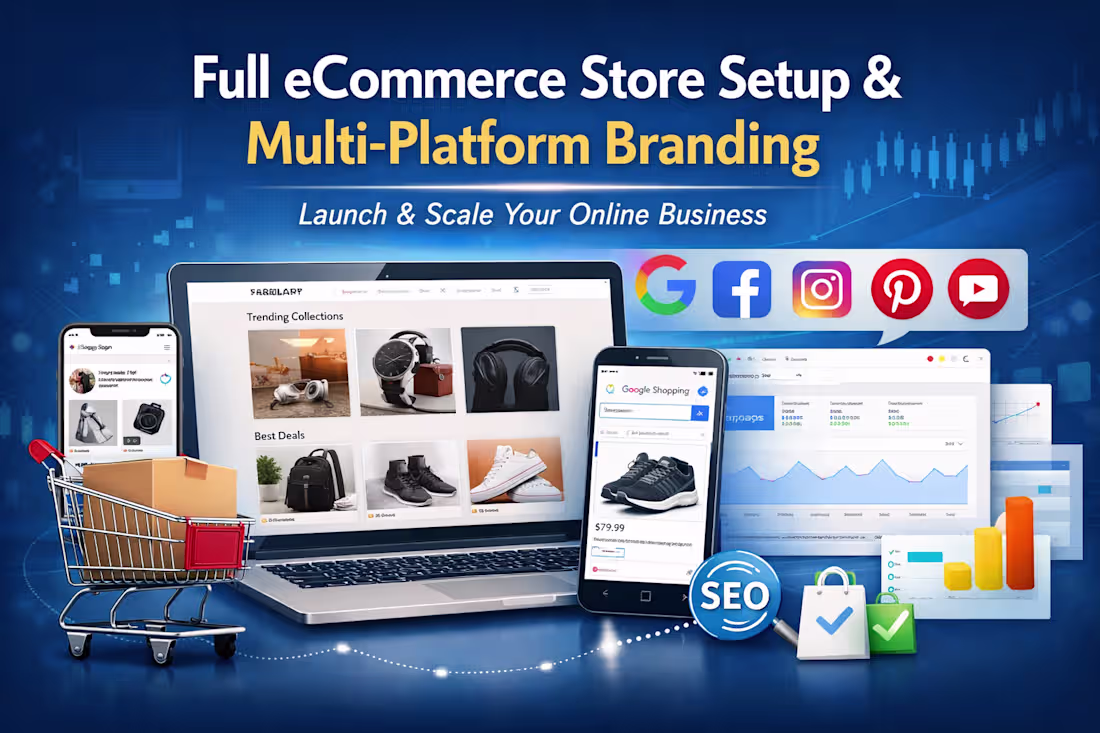 Cover image for Full eCommerce Store Setup Branding & Multi-Platform Integration