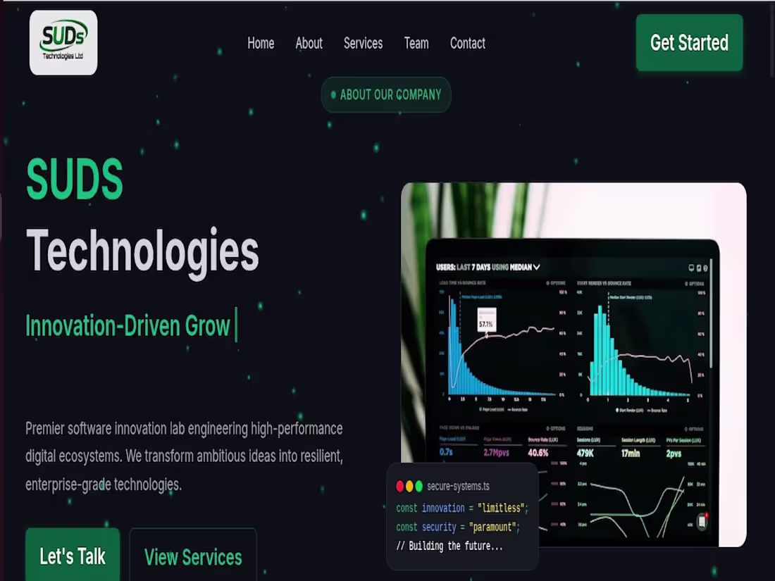 Cover image for SUDS Technologies – Corporate Website