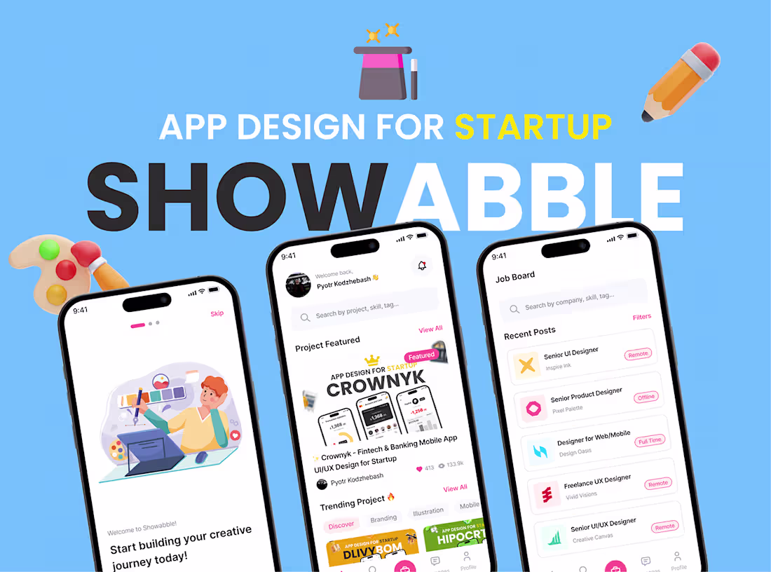 Cover image for 🎨 Showabble - Portfolio & Showcase Mobile App 💡