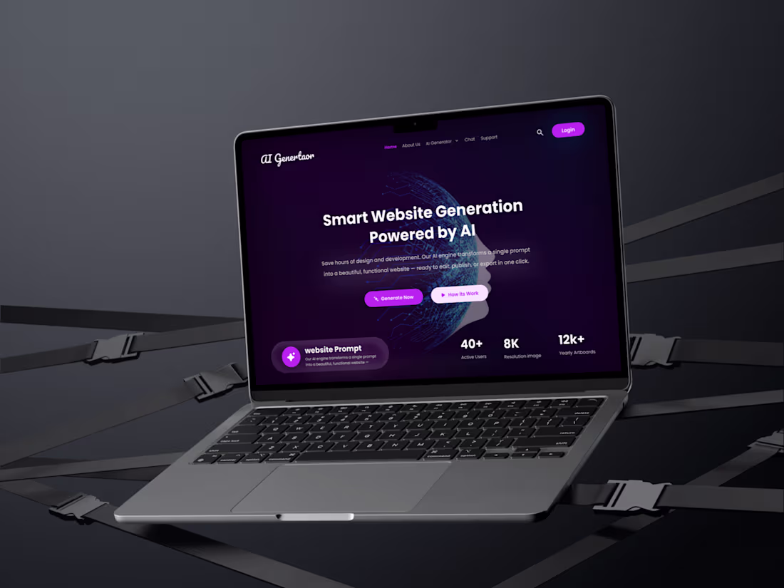 Cover image for AI GENERATION WEBSITE UI DESIGN
