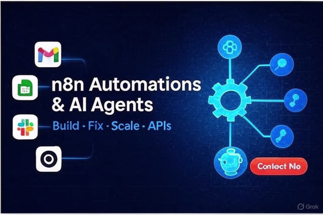Cover image for n8n Automations & AI Agents I build → fix → scale → connect ...