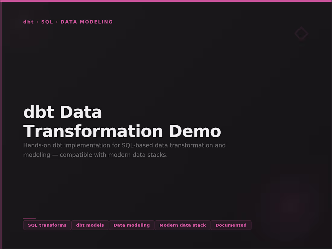 Cover image for Hands-on demonstration of dbt (data