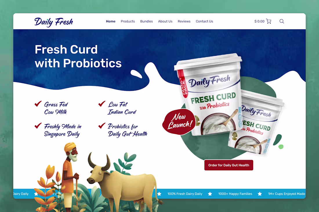 Cover image for I recently got the chance to design a hero section for a dai...