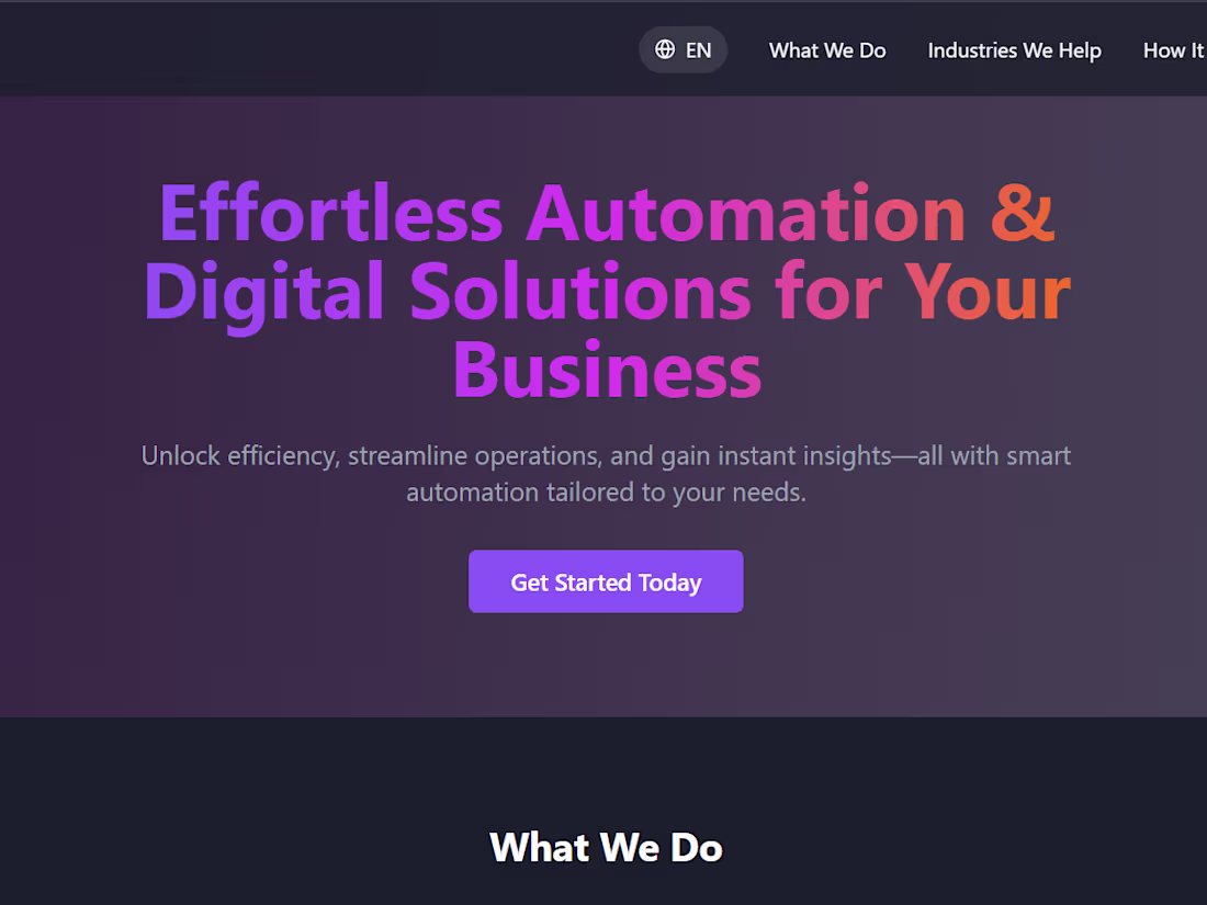 Cover image for Automation Solutions for Business Efficiency