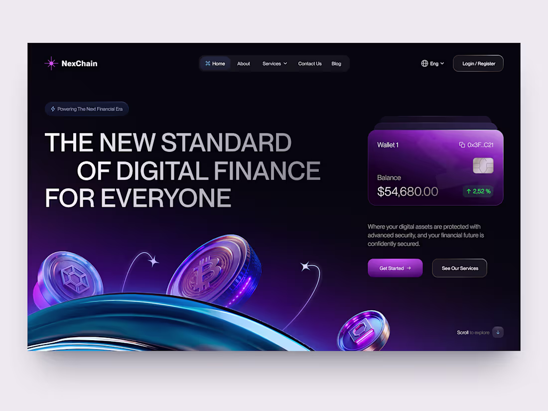 Cover image for NexChain Landing Page Design