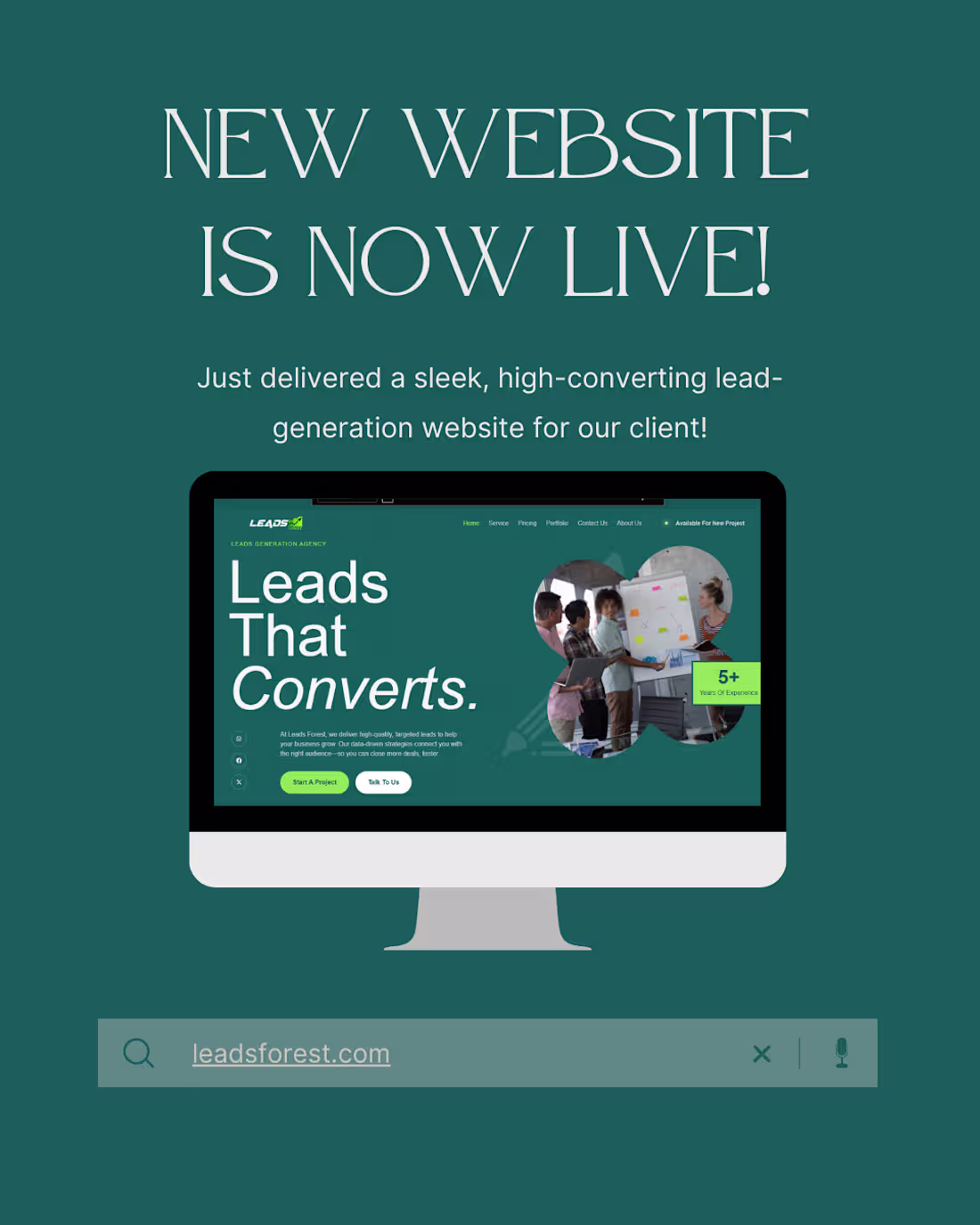 Cover image for Proud to unveil a sleek, high-converting lead-generation web...