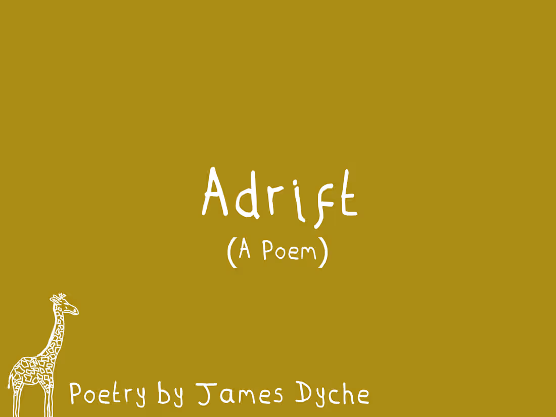 Cover image for 'Adrift (A Poem)' Lost Alone Cold Wet Floating on dark water...